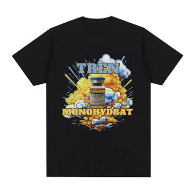 T-shirt Drôle Tren Monohydrate Stéroïdes Anabolisants Homme Femme Vintage Hip Hop Manches Courtes T-shirt Coton Décontracté T-shirts Oversize