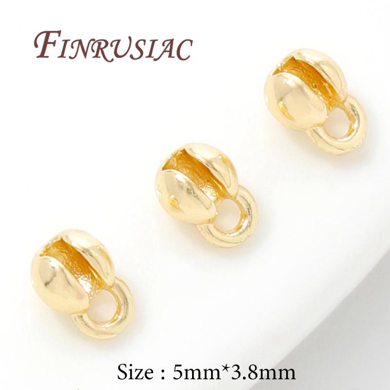 10-20Pcs/Lot Crimp Beads For Jewelry 18K Gold Plated End Caps For Jewelry ,Bead Tip Ball Chain Connectors Bracelets Accessories