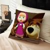 M-Masha And B-Bears Personalized Picture Text Home Decorative Pillows Household Gifts 45x45cm