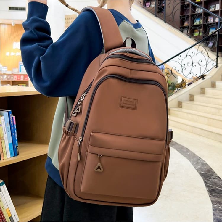Three-piece nylon backpack student bag