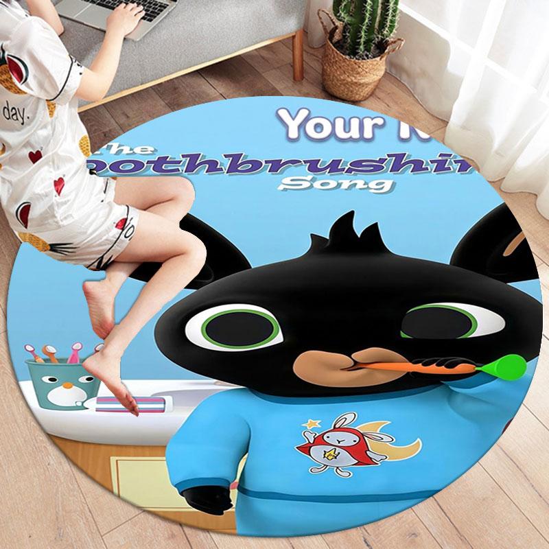 Bing Custom Name Round Area Rug,Carpet Rug for Living Room Bedroom Sofa Playroom Decor,Non-slip Floor Mat