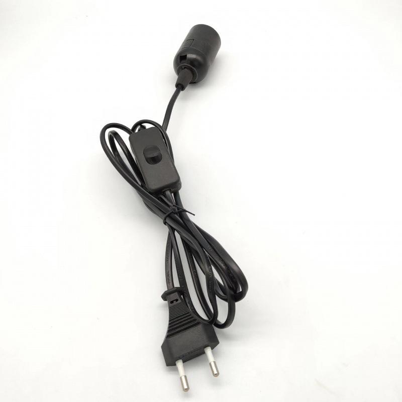 1Pcs EU Plug 1.8 Meters Power Cord Cable Lava Lamp Base Lamp Cord With Switch E14 Hanglamp Holder Light Bulbs SocketGood Quality