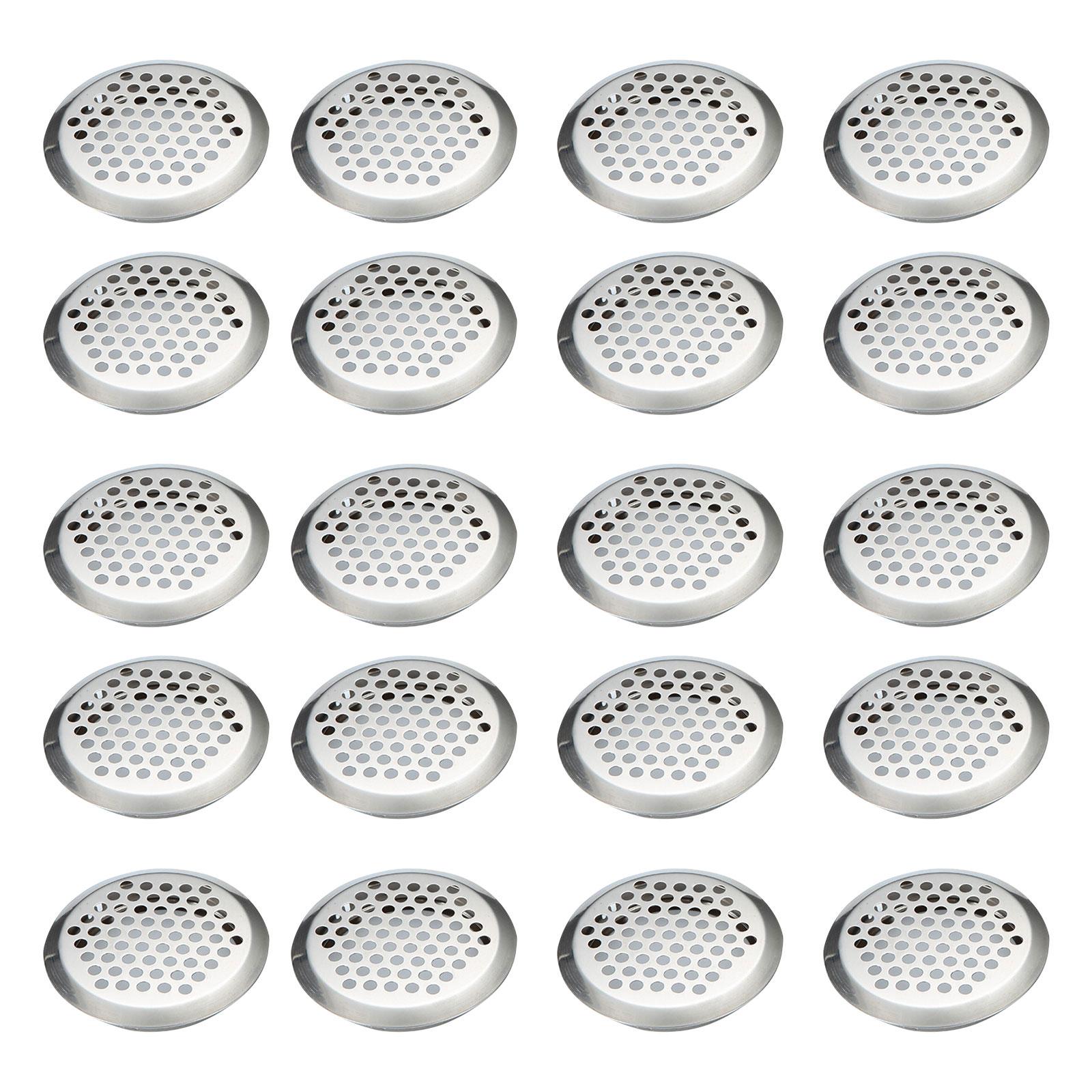 

20x Silver Ventilation Holes For Cabinets Wear-resistant Materials Stainless Steel Ventilation Holes