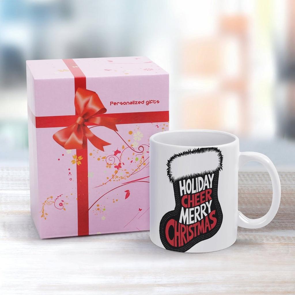 11oz White Glossy Mug with Printed Area on Both Sides and Smooth Grip, Perfect for Everyday Coffee Rituals at Home or Workplace