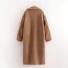 Toamnă și iarnă de damă, culoare uni, haină lungă simplă, largi, îngroșat, temperament, trenci cald