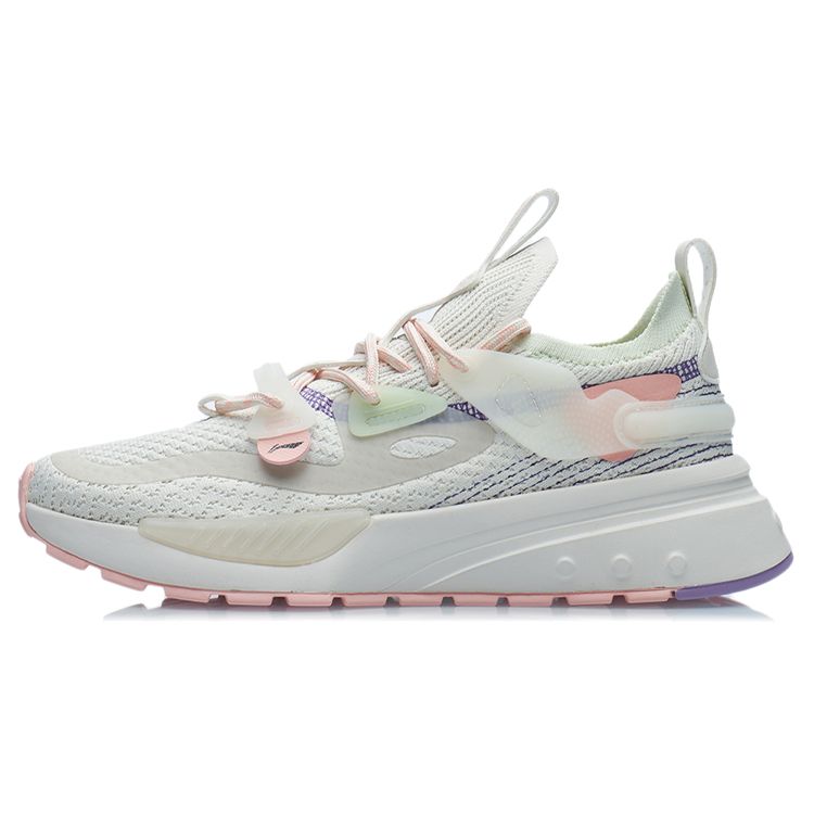 Li Ning Ji Zhu Le Yi Нескользящие износостойкие легкие низкие беговые кроссовки женские кроссовки Бело-синие AGLR190-4 35