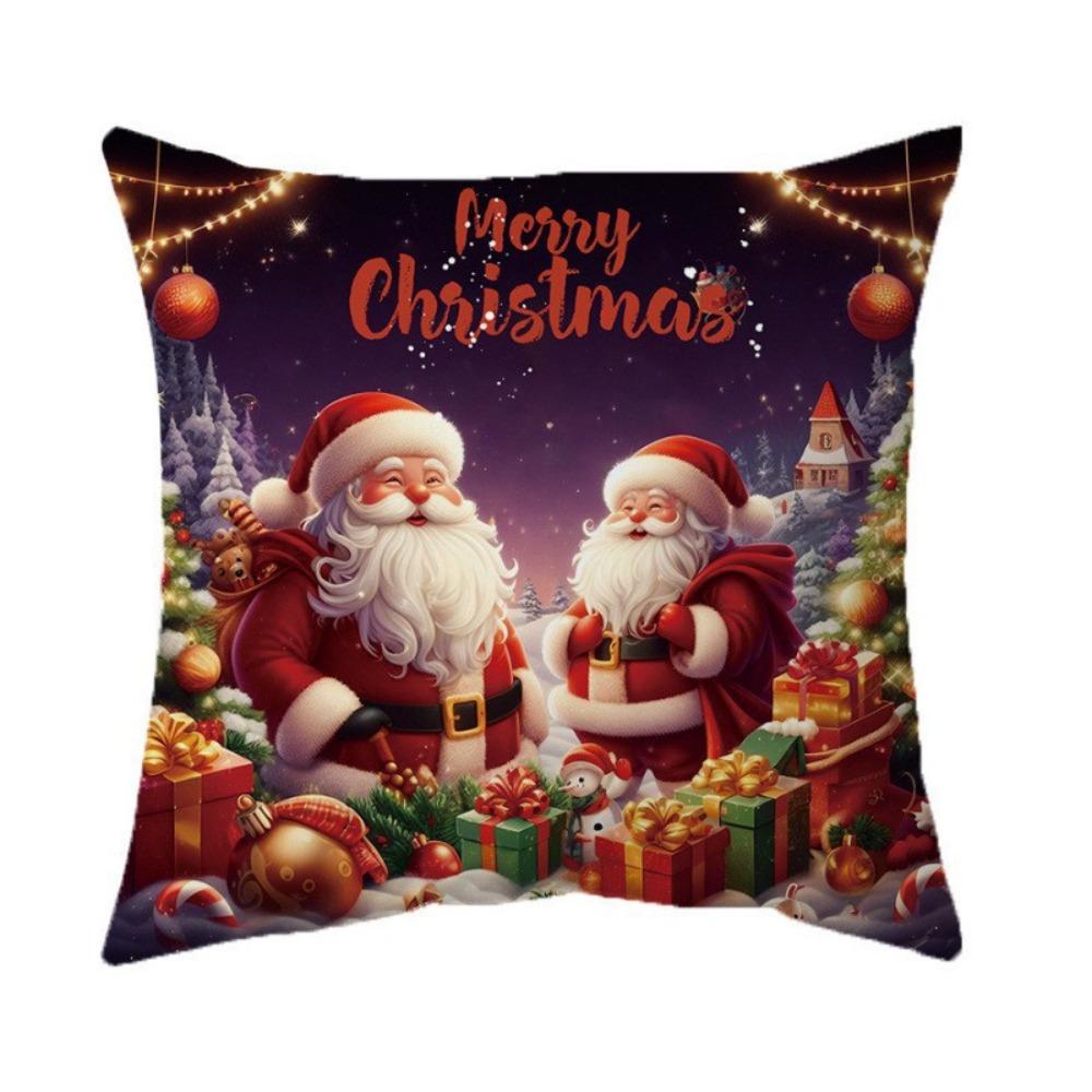 Soft Christmas Pillow Cover Christmas Tree Santa Pillow Cover Party Decoration