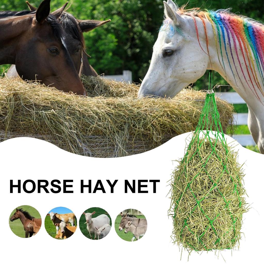 Horse Hay Net Sheep Hay Feeder Hangable Storage Net Supplies Cattle Equine Goat Feeders For Barn Daily Feeding