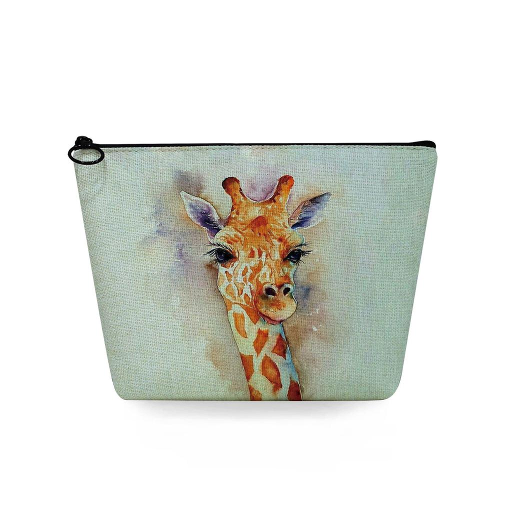 Women Giraffe Print Cosmetic Bag Toiletries Organize Travel Storage Case 6870