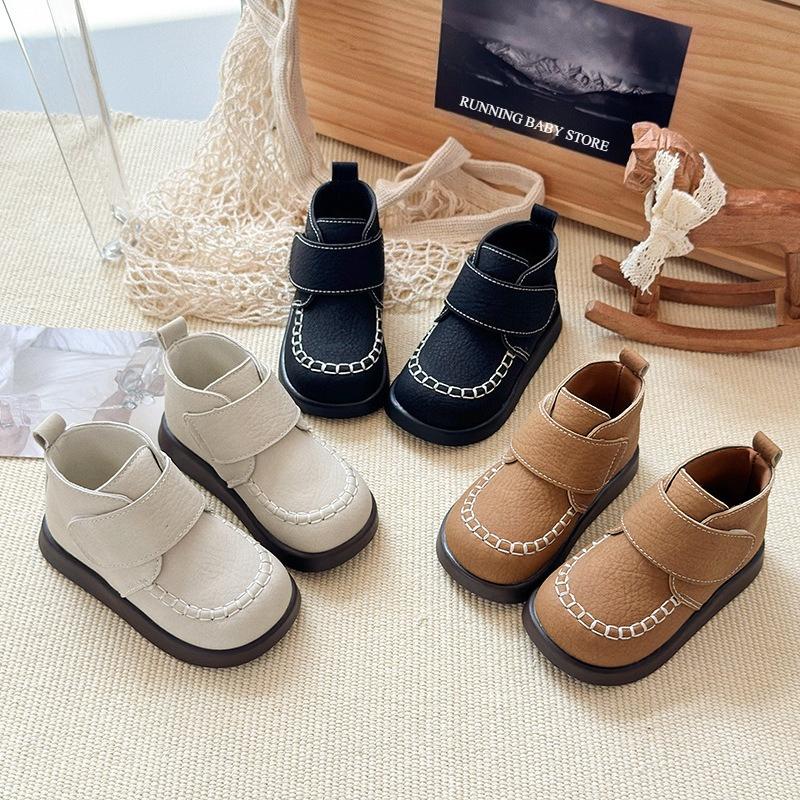 Boys Outdoor Short Boots Kids High-top Flats Sneakers for Girls Casual All-match Autumn Winter Cotton Walking Shoes Child I08151