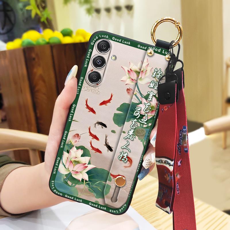 Soft Case Ring Phone Case For Samsung Galaxy M34 5G/F34/SM-M346B Silicone Dirt-resistant Wristband Kickstand Back Cover
