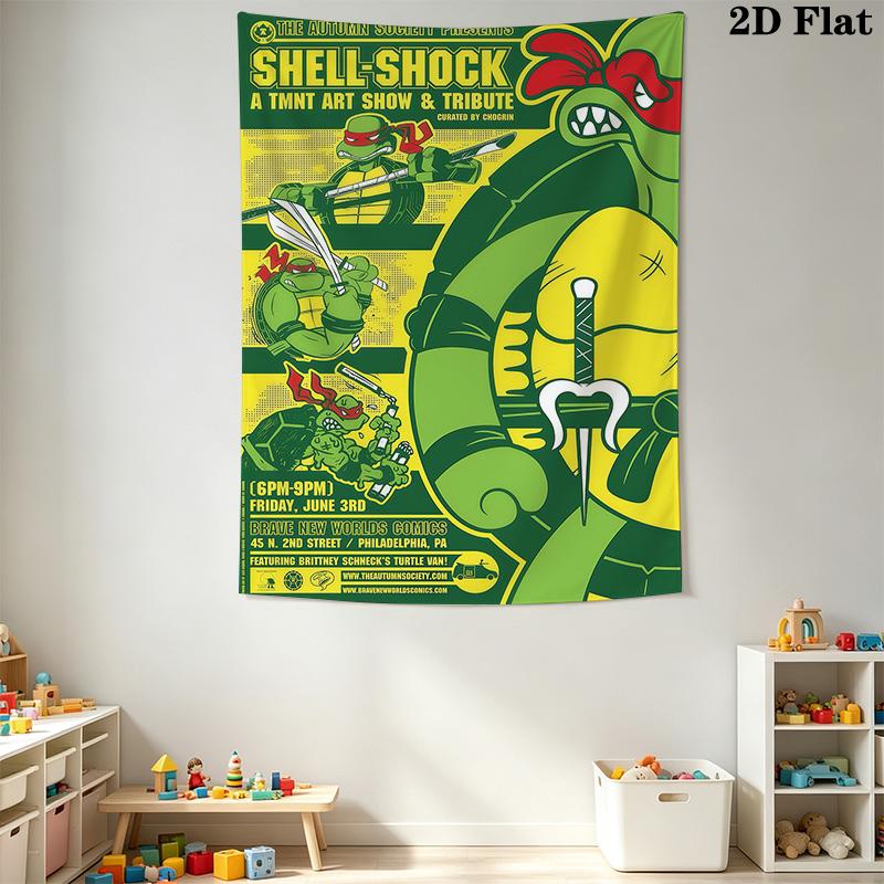 Shell Shock Tmnt Art Show Tribute Tapestry Background Cloth Fashion Print Christmas Gift Home Decor Atmospheric Background Cloth
