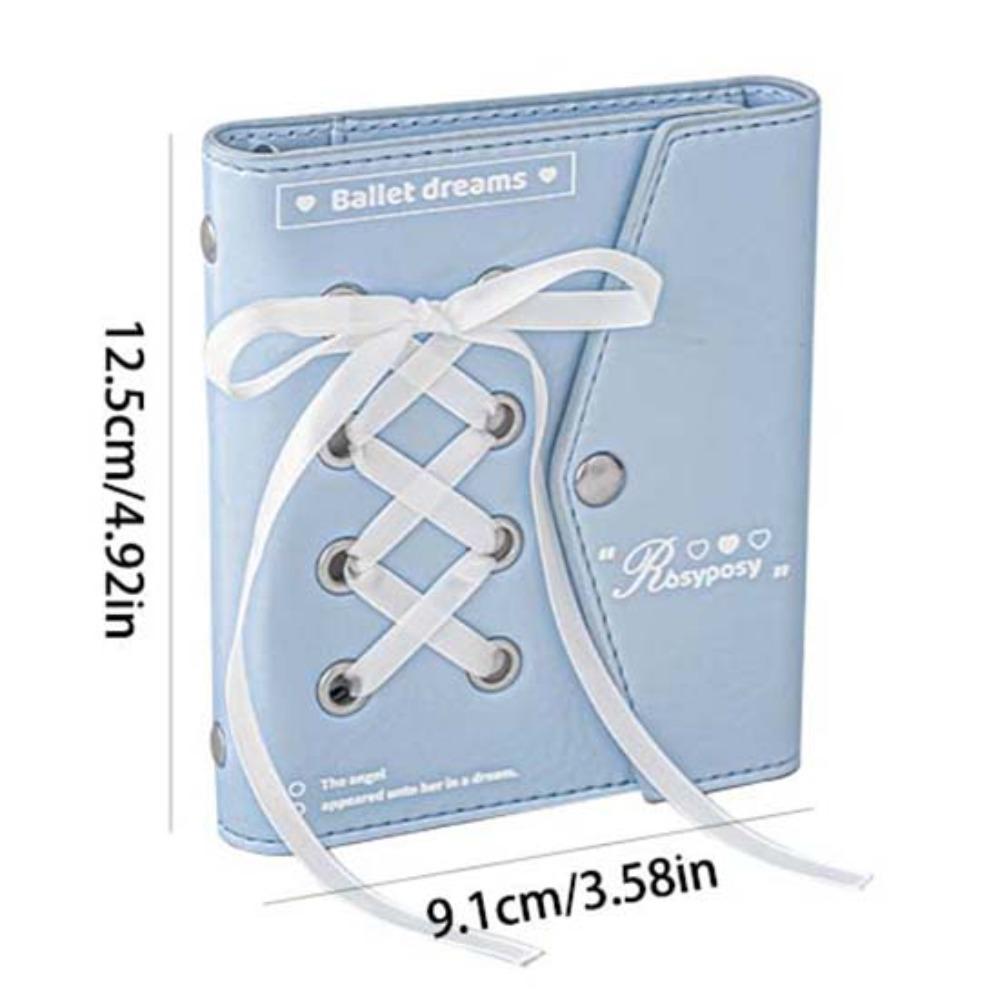 Heart Bow Pocket Book PU Leahter Ribbon Notebook Creative Balletcore Book  Office