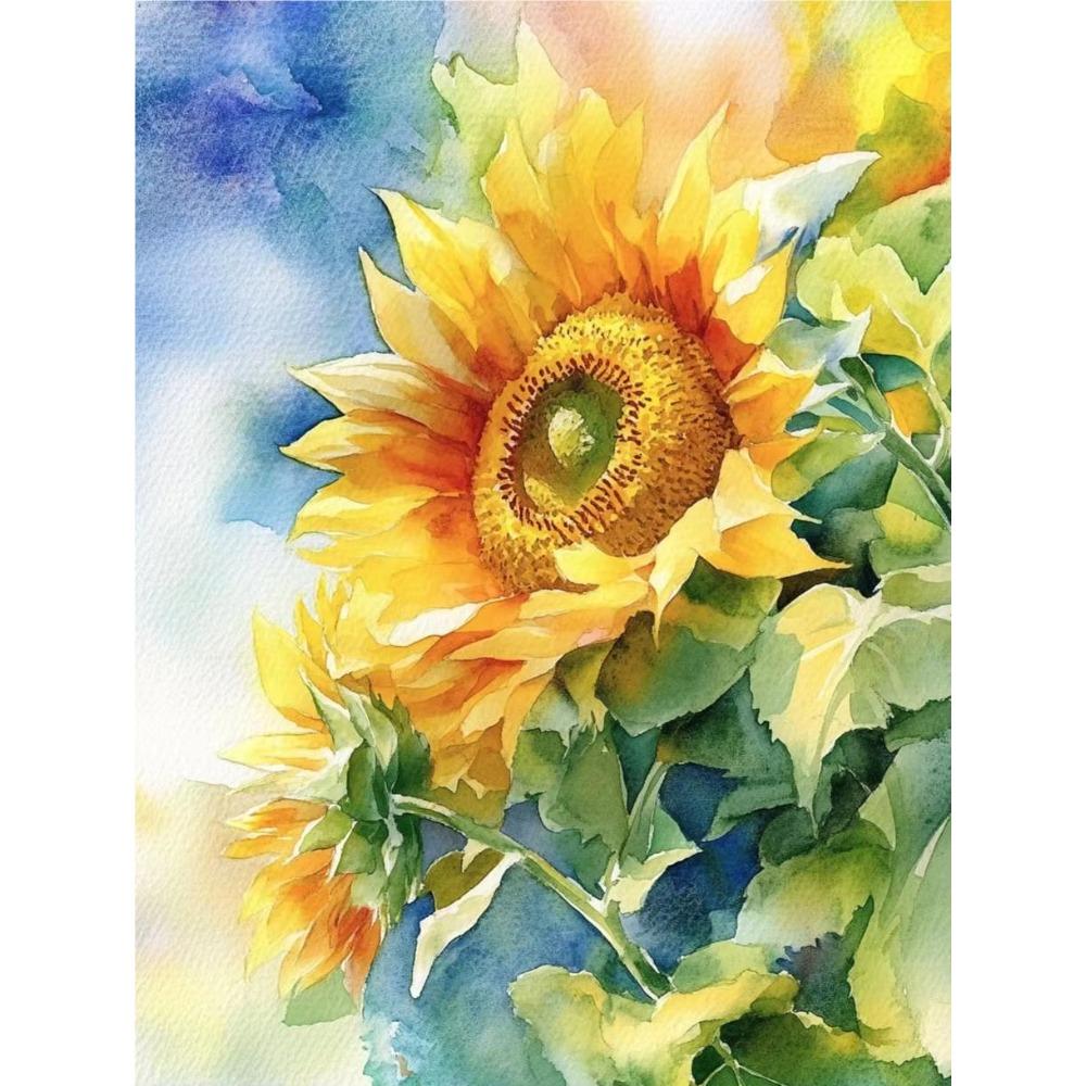 Zonnebloem Stilleven Aquarel Schilderij Natuur Poster Canvas Olieverf Schilderij Prints Muurschildering Woonkamer Huis Decoratie