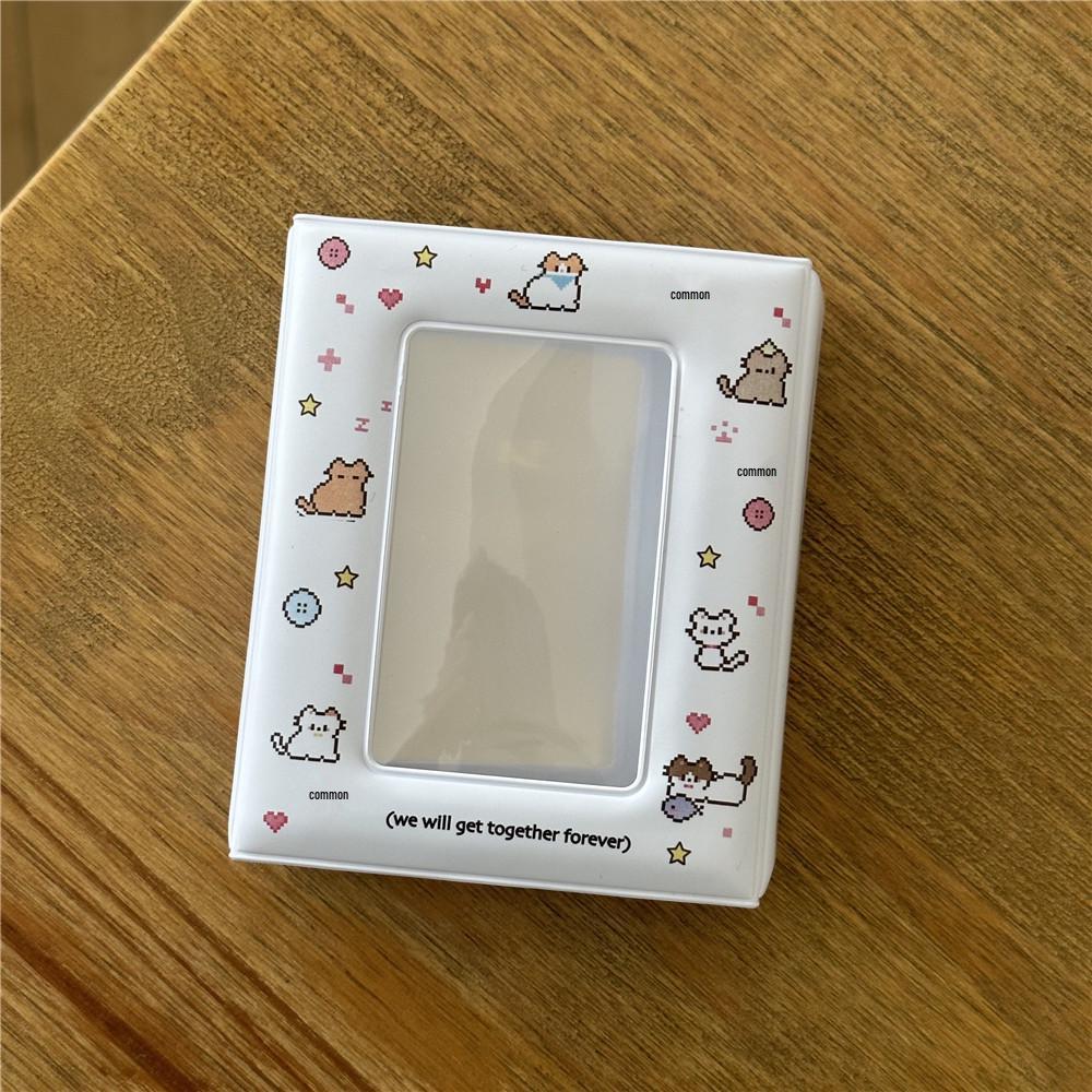 Original 3-tums tryckknapp Pixelkatt Kortalbum för Polaroids och Idolkort