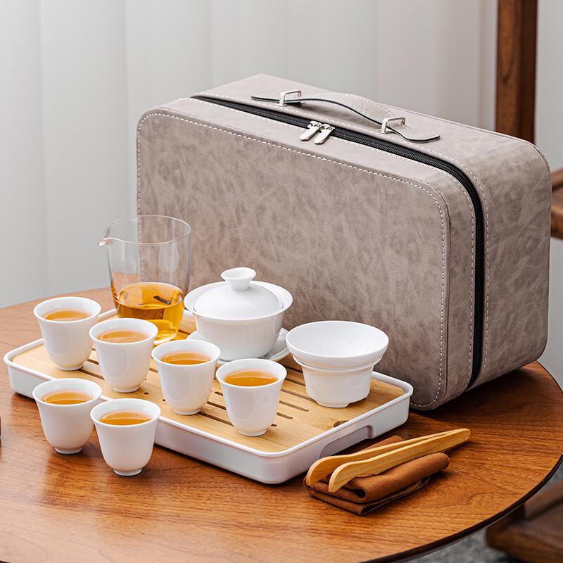 Leshui Nordic Suet Jade Style Travel Tea Set