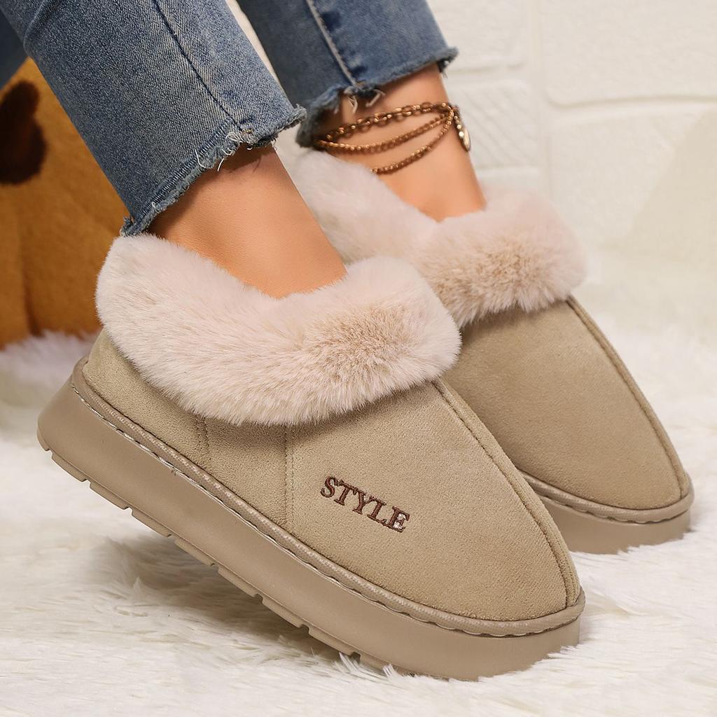 Couple's Luxury Comfortable Warm Fleece Lined Winter Slippers - Elegant, Warm, and Comfortable Thick Sole Indoor