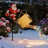 Auto On Off Patio Decorations Solar Powered Garden Lights, Santa Watering Can Stake Light Weatherproof Lawn Lamps for Outdoor Pathway Yard, Waterproof