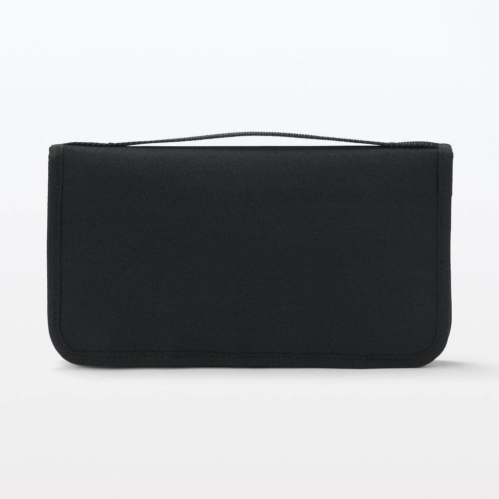 MUJI Polyester Passport Case with Clear X 13 X OHCA3A2S Pocket, Black, Approx. 23.5 2.5 Cm,