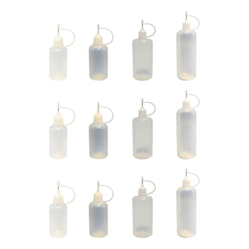 12pcs Leak proof Dropper Bottles Squeeze Bottles With Stainless Steel Tips For Skincare Reusable