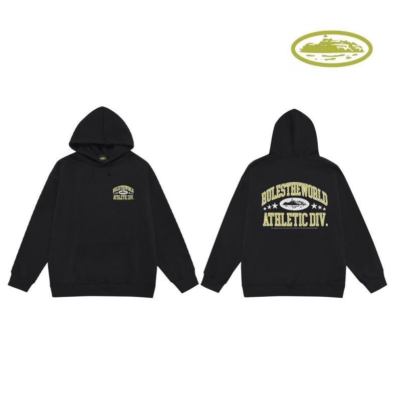 CORT Alcatraz Distressed Hoodie Men Streetwear Loose Fit Couple Sweatshirt Winter