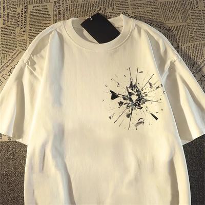 European and American High Street Cotton Short-sleeved T-shirt Men and Women with the Same Creative Art Design Sense Summer Street Top