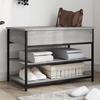 VidaXL Shoe Bench Sonoma Grey 70x42.5x50 Cm Engineered Wood, Bench, Storage Bench, Hallway Seat, Bench of 839031