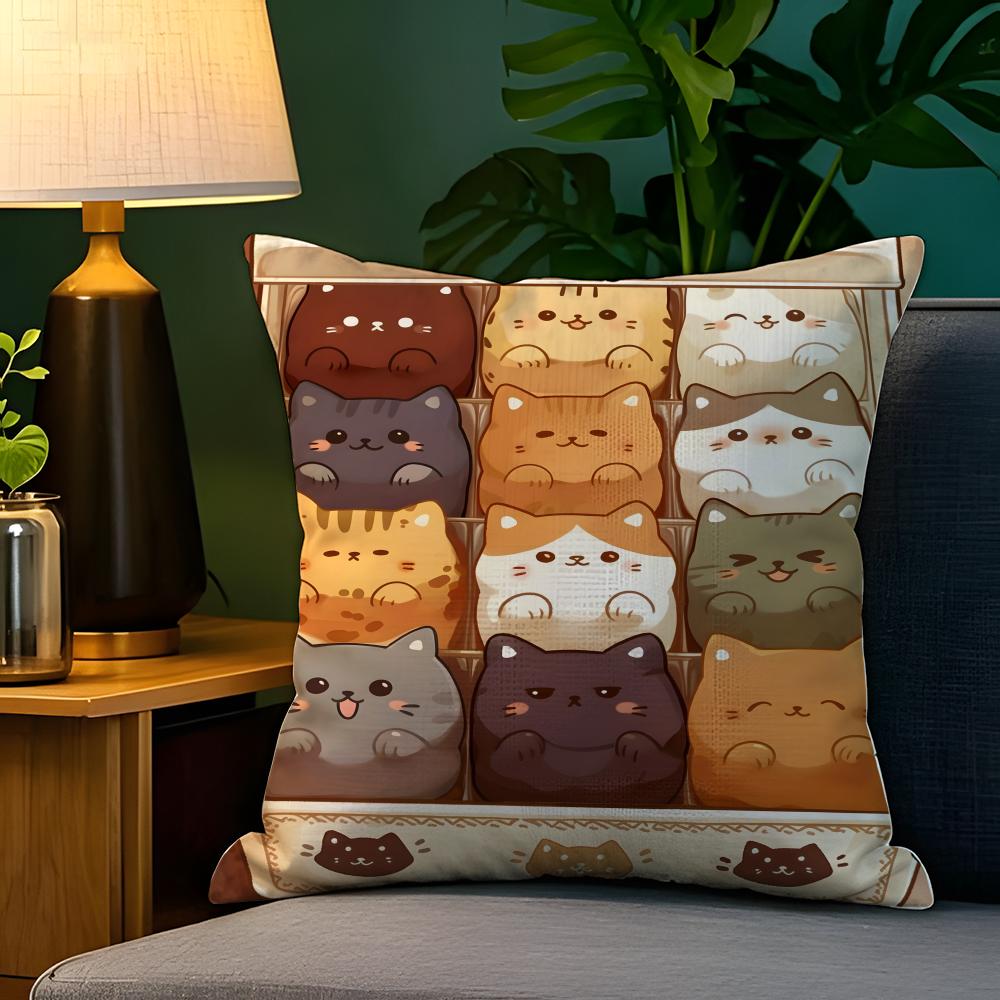 Summer Animal Plant Floral Decorations 2 Pillow Case Natural Linen Pillow Case Double-Sided Decor Sofa Pillowcase Home Decor