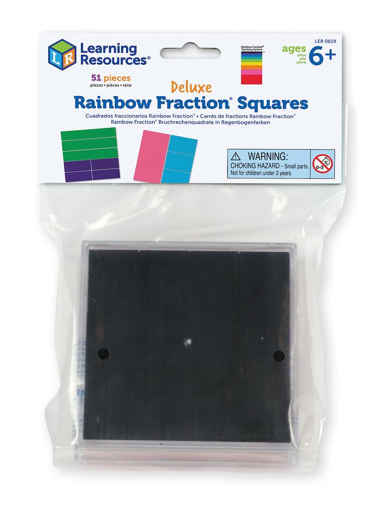 Learning Resources Rainbow Squares Fraction Learning Rainbow Squares LER 0619 Fraction(R)