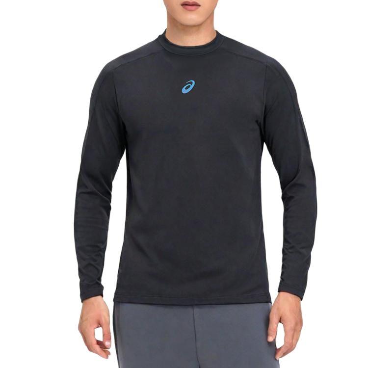 Asics Running Apparel Series Moisture Wicking Pullover Crew Neck Long Sleeve T-Shirt Men Tops Black 2011D321-001