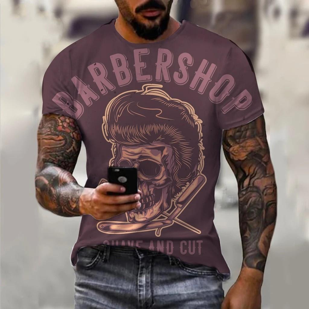 Funny Barber T Shirt For Mens Fashion Short Sleeve Uniform Tops Hip Hop Trend Harajuku Pullover Casual O-neck Oversized T-shirts