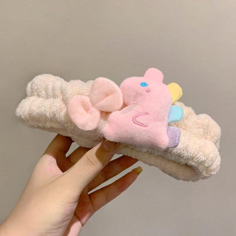 Cute Cartoon Plush Hair Tie Headband - Women's Makeup & Face Wash Accessory