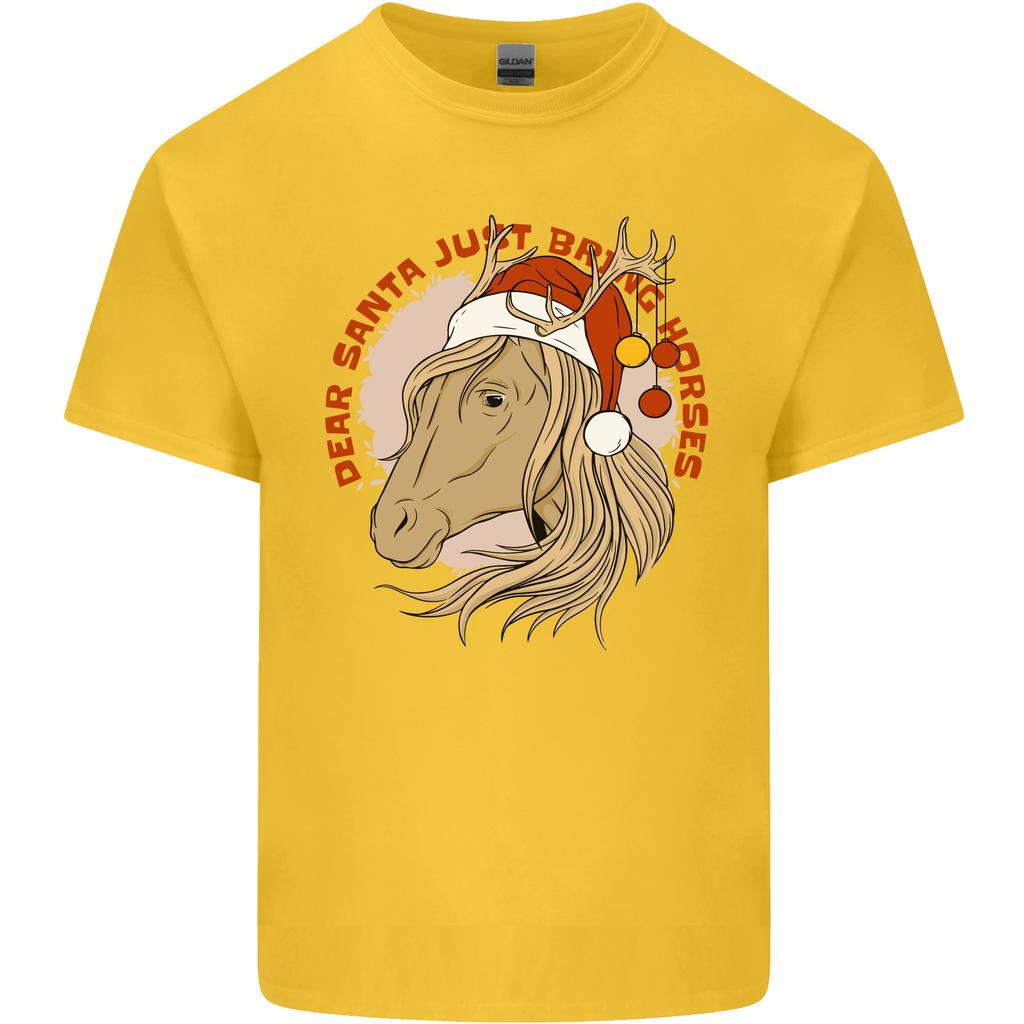 Equestrian Dear Santa Funny Horse Christmas Unisexs Light Cotton TShirt