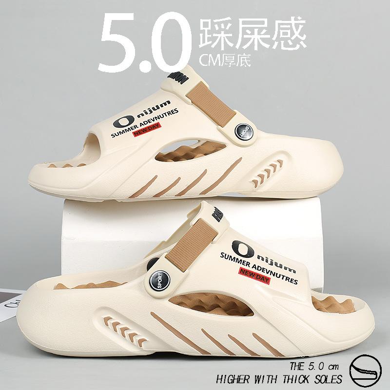 Fashion Shevalues Casual Men Massage Slippers Thick Sole House Men Sandals Outdoor Fashion Beach Slides Men's Sport Slippers Big Size