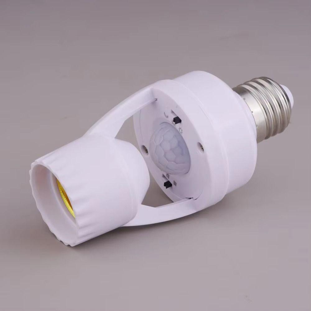 E27 Socket PIR Motion Sensor Lamp Holder Auto On/Off E27 Adapter for E27 Bulbs Basement Lighting
