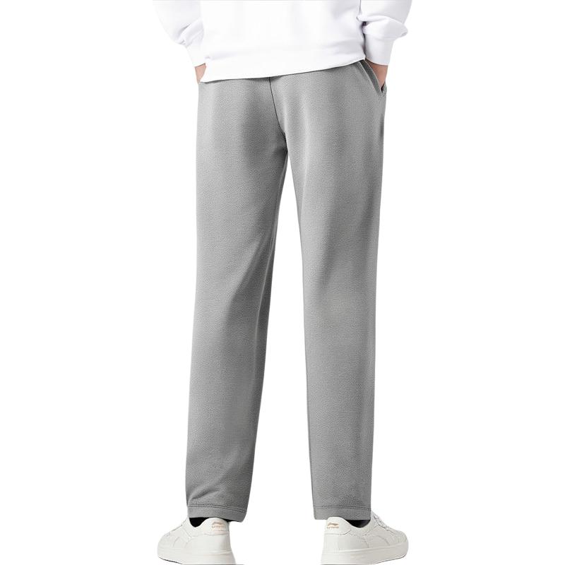 Li Ning Minimalist Fashion Versatile Commute Fleece Lined Straight Fit Elastic Cuff Casual Mid Rise Comfortable AKLVD11-1
