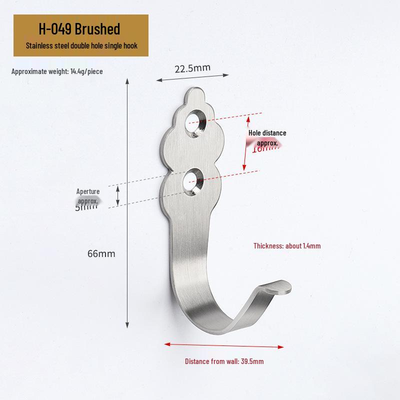 Jinrui Stainless Steel Black Bathroom Hook for Coats and Hats