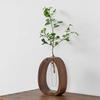 Walnut Solid Wood Vase Creative Flower Arrangement Ornament Simple Glass Plant Flower Arrangement Mini Water Nourishing Vase YLE442