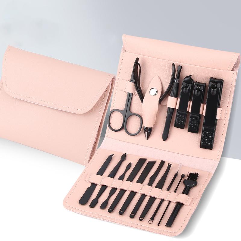 Professional Personal Care Manicure Pedicure Set 16 Pcs Stainless Steel Durable Nail Clipper Care Tools Kit Nail Art Foot Care