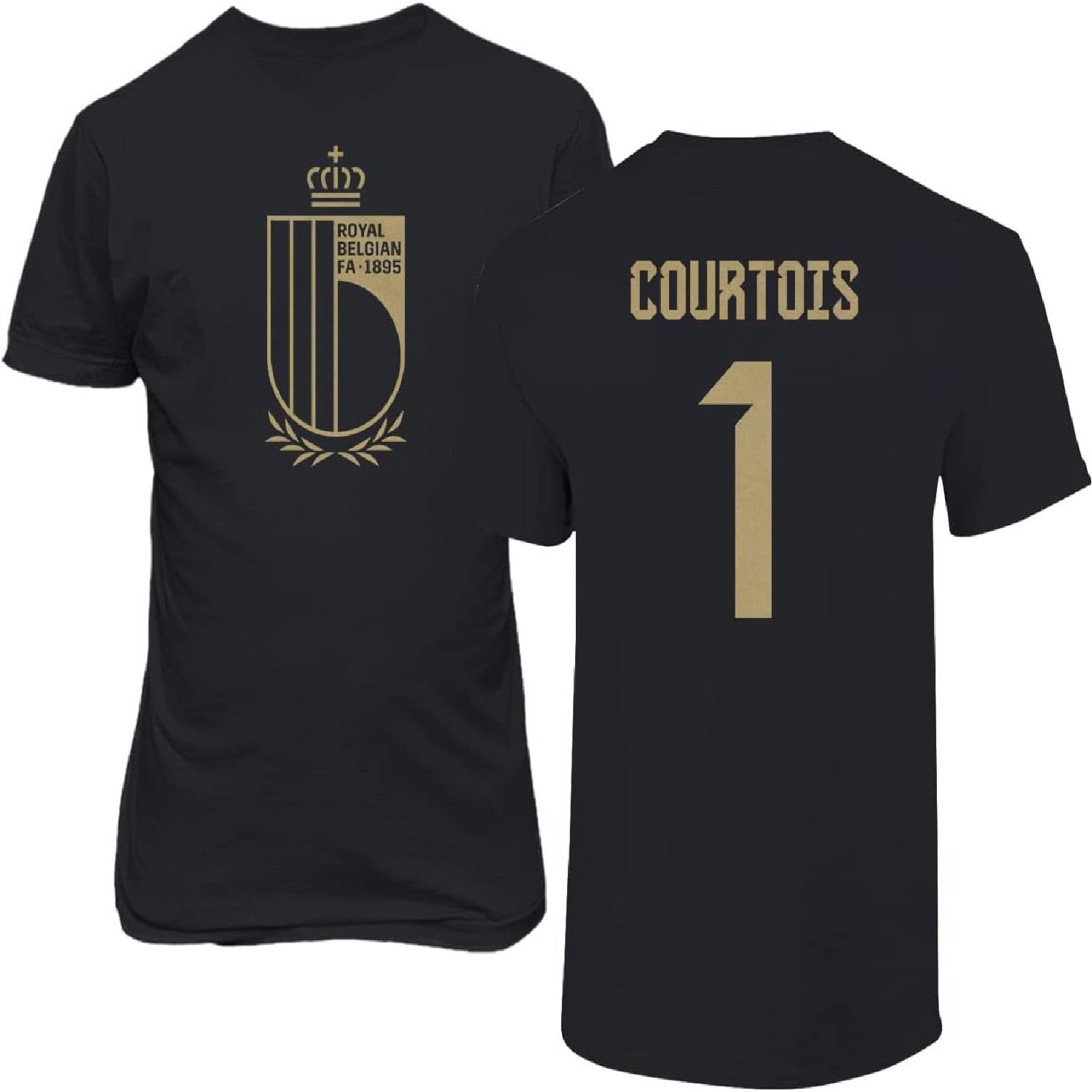 

FLAURA Belgium Soccer #1 Courtois World Football Fans Adult Men s Unisex T-Shirt S разноцветный