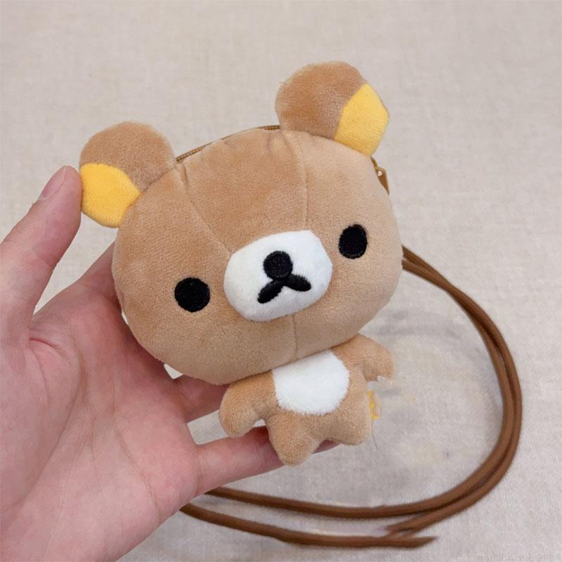 Kawaii Rilakkuma Coin Purse Wallet Plush Toys Cartoon Convenient Storage Backpack Pendant Soft Stuffed Doll Friend Birthday Gift