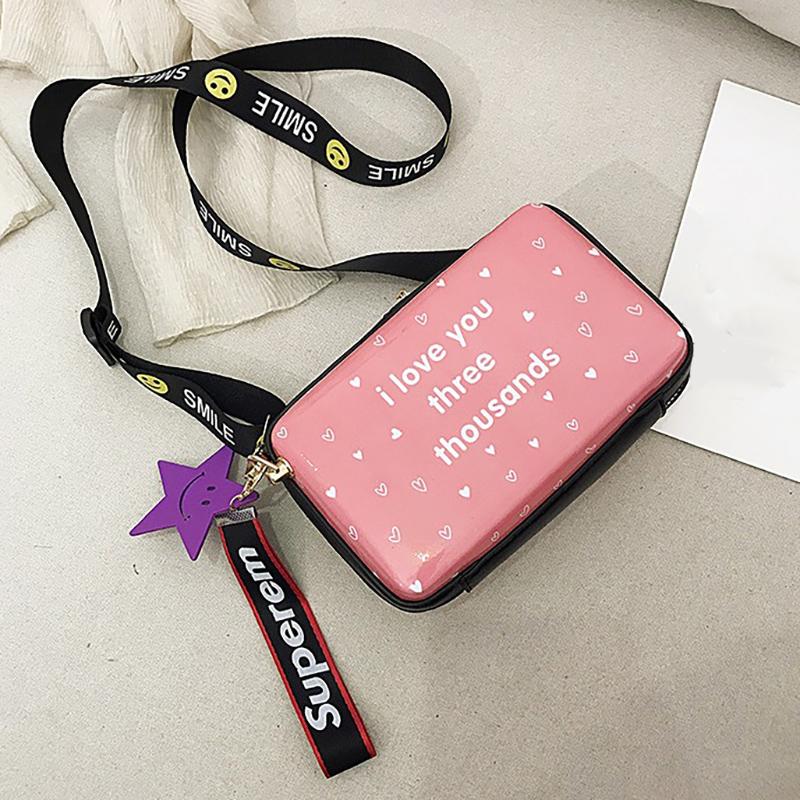 SCIONE Bolsa de Ombro Mini Câmera 2025 Nova PU Pintada Bolsa Fofa para Menina Moda Personalidade Coringa Bolsa Transversal