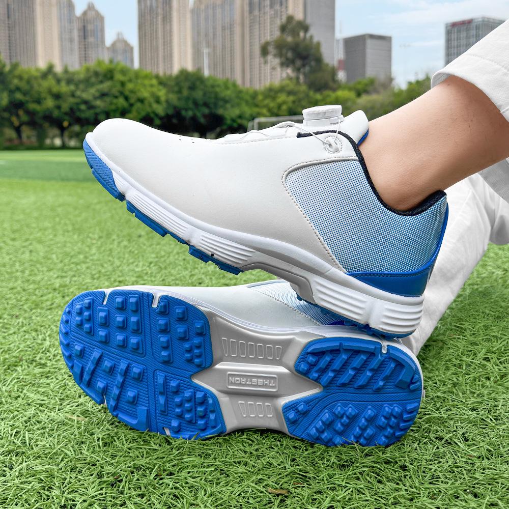 X618 Men's Non-slip Plus Size Golf Shoes with Rotating Buckle - Breathable and Graffiti Design Casual Sports Footwear