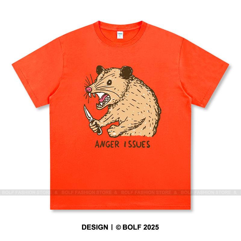 Women's Anger Issues Printed T-Shirt 100% Cotton Oversized Edgy Graphic Tees for Men Summer Tops Punk Streetwear