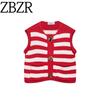 Zbzr Spring New Women clothes Western Style Knitted Sleeveless round Neck Vest Style Top 5802024 061