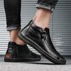 Fashion New Fashion Men Boots High Quality Split Leather Ankle Snow Boots Shoes Warm Fur Plush Winter Shoes Plus Size 38-48