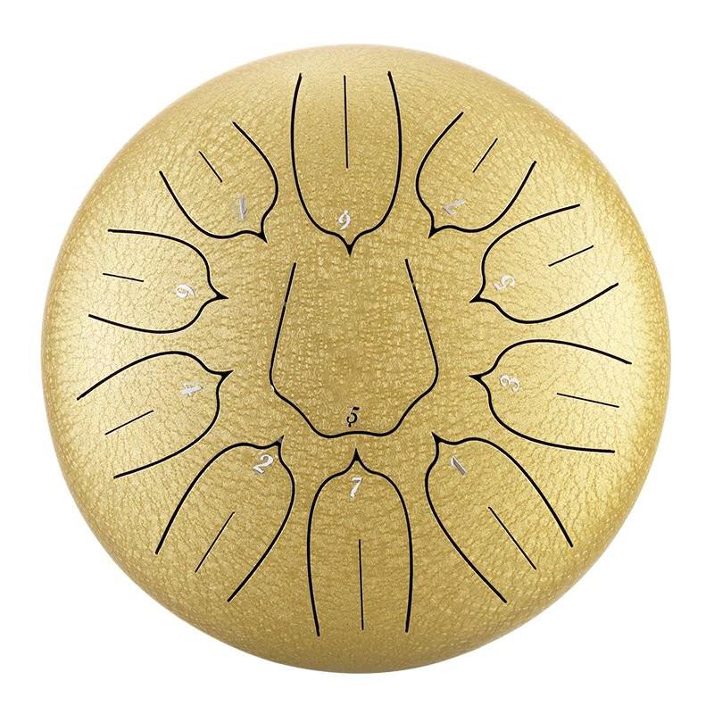 Hluru Glucophone Steel Tongue Drum10 Inch 11 Notes Tank Drum Key Handpan with Carry Bag for Meditation Musical Instrument