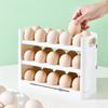 Egg Holder for Refrigerator, Detachable 36 Flip Egg Storage Organizer, Refrigerator Side Door Egg Holder with Timer