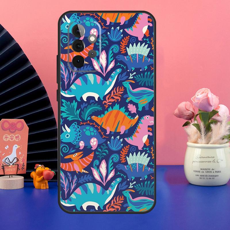 Cute Dino Dinosaur Case For Samsung Galaxy A54 A34 A24 A14 A73 A53 A33 A23 A13 A52 A32 A22 A12 A51 A71 Cover