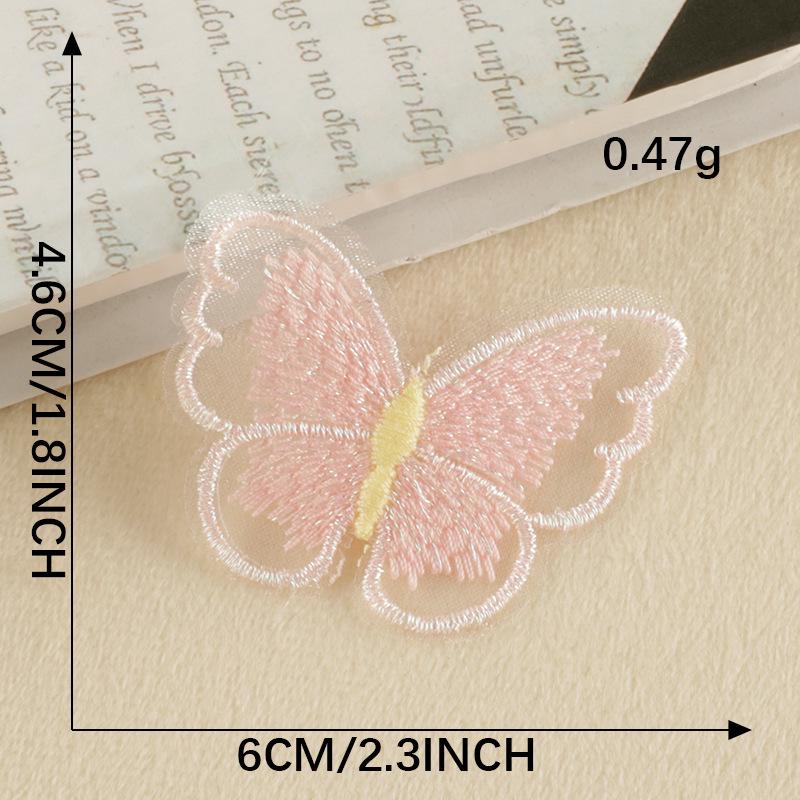 Patch Ricamato a Farfalla: Etichetta in tessuto trasparente e accessorio per gioielli